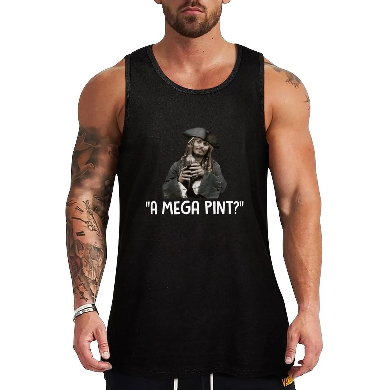 A Mega Pint - Mega Pint Of Wine Tank Top sexy clothes men Short sleeve basketball clothing gym clothing men