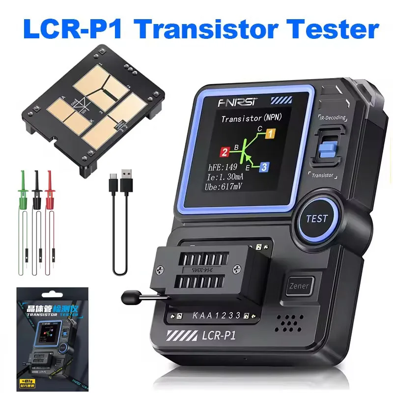 Transistor Tester FNIRSI LCR-P1 Diode Triode Transistor Capacitance Meter Resistance LCR ESR Meter Multifunctional Tester Tool