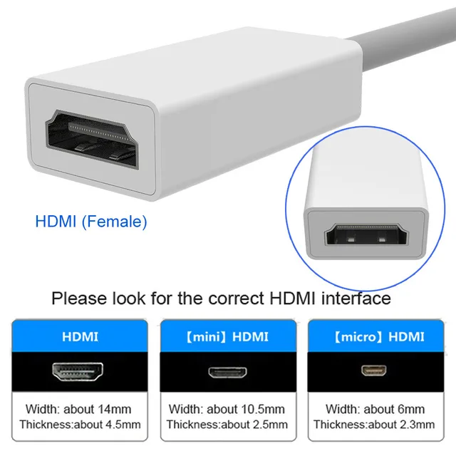 Mini DP To HDMI compatible Cable Converter Adapter 1080p HD Male To Female DisplayPort DP To