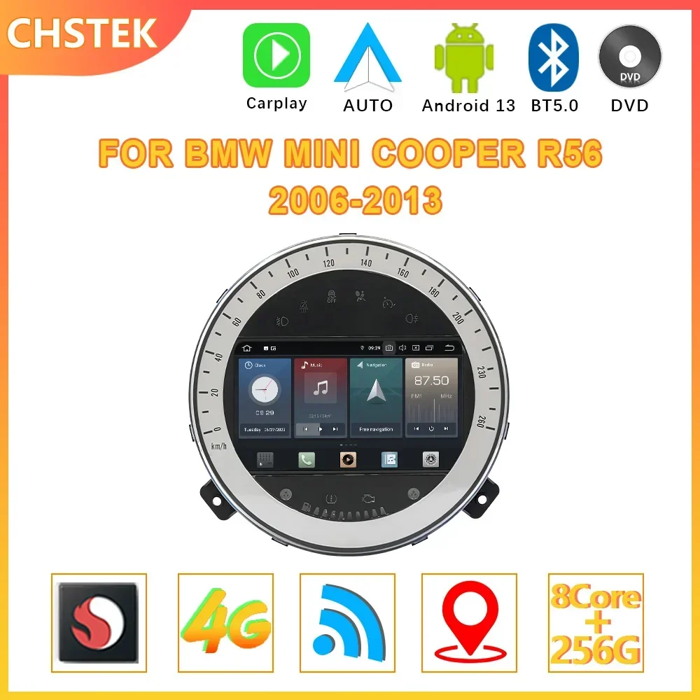

CHSTEK Android 12 Car Radio 7" For BMW Mini Cooper R56 2006-2013 Bluetooth CarPlay WIFI 4G GPS DSP Autoradio Multimedia Player