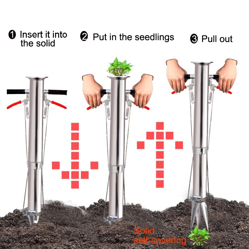 

Seedling Transplanter Vegetable Agricultural Tool YoungMachine Pepper Planting Rapid Seeder Disseminators Stainless Steel Garden