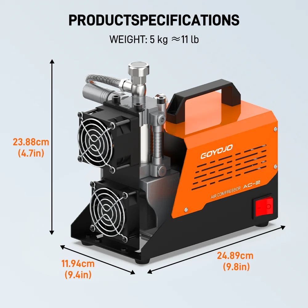 12V PCP High Pressure Air Compressor 300Bar 4500Psi Paintball Tank Compressor 11