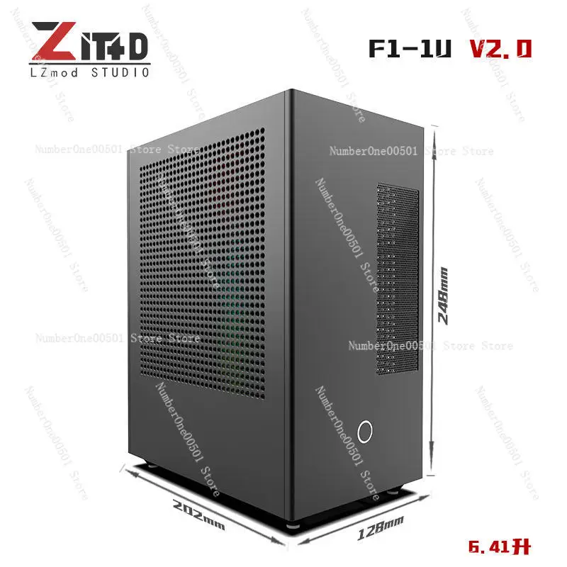 Lzmod mini F1-1U 2.0 ITX Dual-Slot Discrete Graphics Case – Compatible with Colo