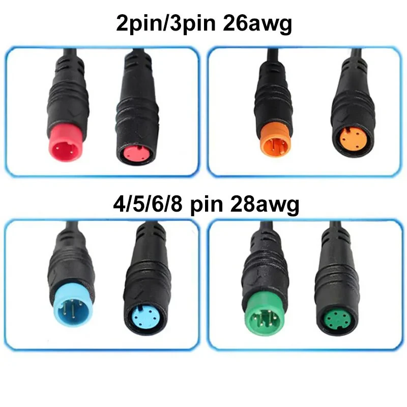 Durable Waterproof E-Bike Speed Sensor Extension Cable - 1M Male to Female Connector
