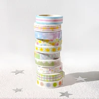 5Pcs Glitter Matte Washi Tape Scrapbooking Supplies Washi Tape Set Diary Decoration Basic Cinta Adhesiva Decorativa Washi Tapes 1
