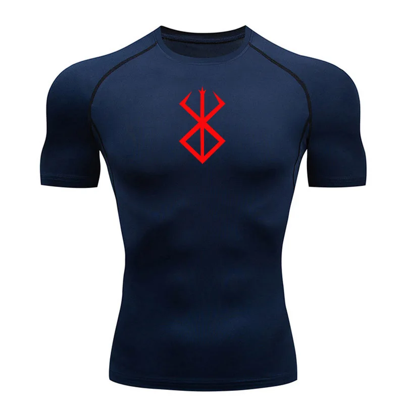 

Summer Running T-Shirt Men Short Sleeve Compression Shirt Gym Sports Top White & Black Quick Dry Breathable MMA Fitness Clothing