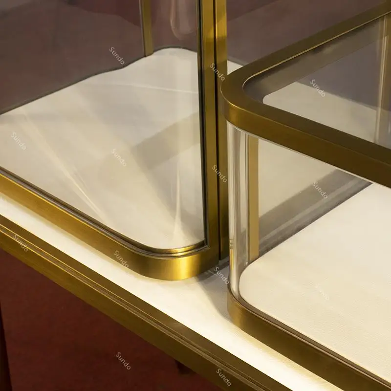 Luxury combination jewelry watch glasses display showcase cosmetic jewelry display cabinet