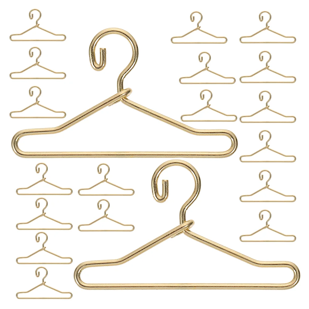 40 Pcs Mini Hanger Clothes Hangers Miniature Small Alloy Organizer Clothing Rack House For Closet
