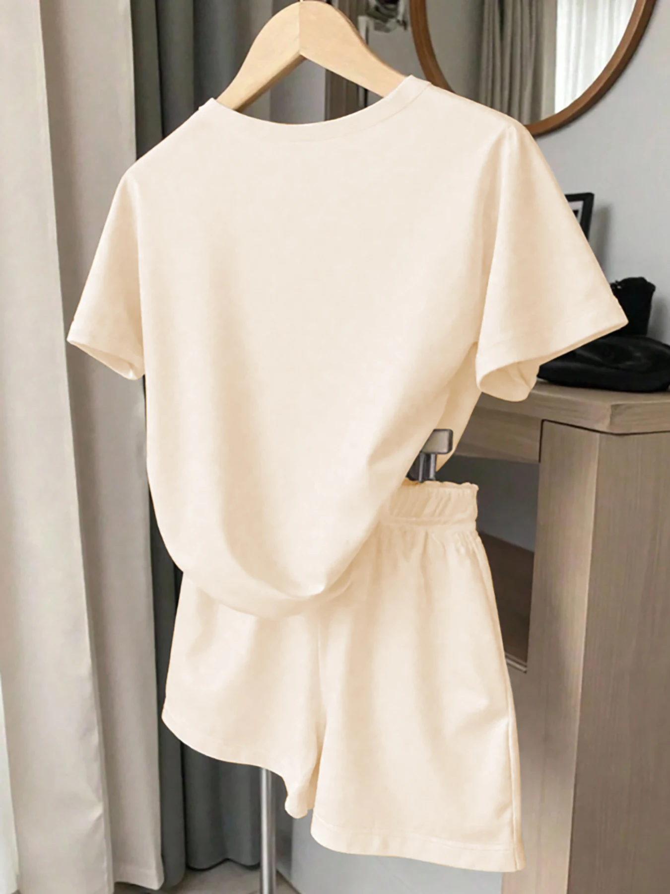 Women's Casual Suits, a Must-Have for Trendy Looks, Romantic Summer Wedding Style Team Bride Set, Simple Side Design, Loose and Comfortable Pre-Wedding Party Outfit Set, Women's Clothing - 2