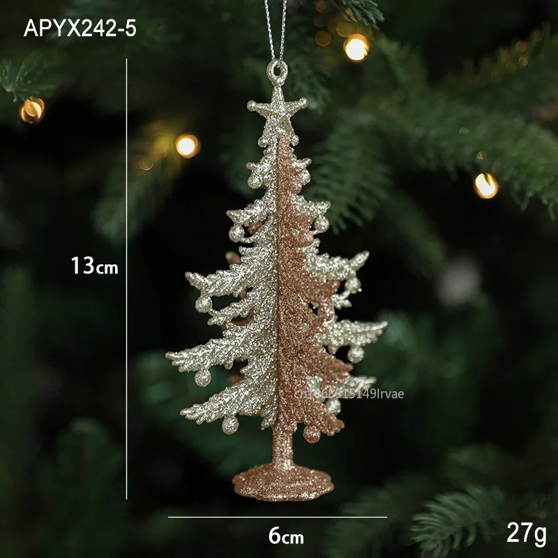 Xmas Tree Decorations Rose Gold Hanging Pendants Powder Hanging Decor Christmas Ornaments 2025 Navidad New Year