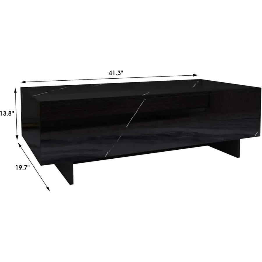 Black Marble Rectangle Coffee Table 2