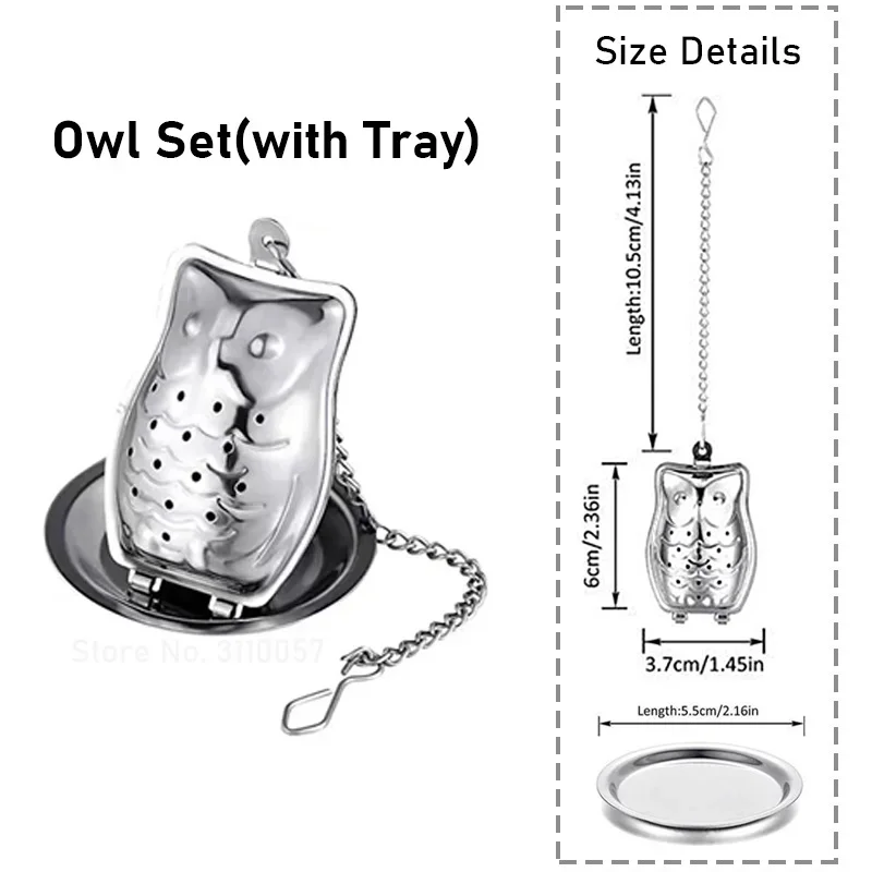 New Stainless Steel Infuser Teapot/Owl/Duck/Pumpkin Tray Spice Tea Strainer Herbal Filter Teaware Accessories Kitchen_voghion.com