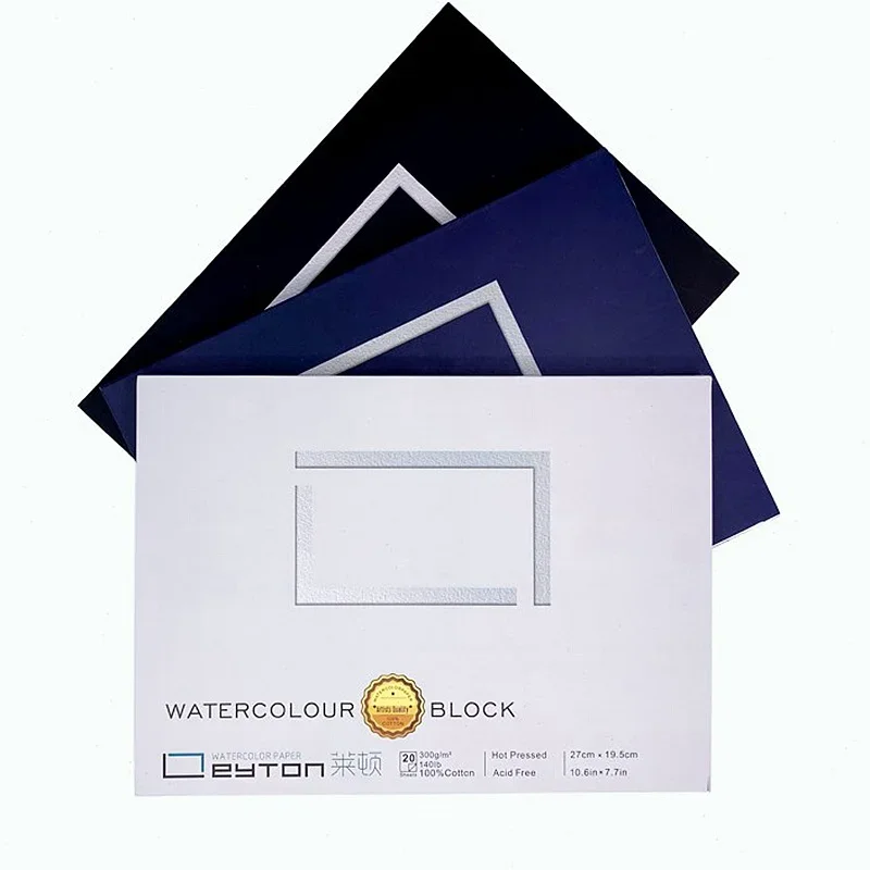 Leyton 16K Grand Papier d'aquarelle 100% Coton, 300g, Grain Fin, 20 feuilles, 27cm x 19.5cm, Qualité Artiste - Loisirs créatifs Leyton 16K Grand Papier d'aquarelle 100% Coton, 300g, Grain Fin, 20 feuilles, 27cm x 19.5cm, Qualité Artiste - Loisirs créatifs