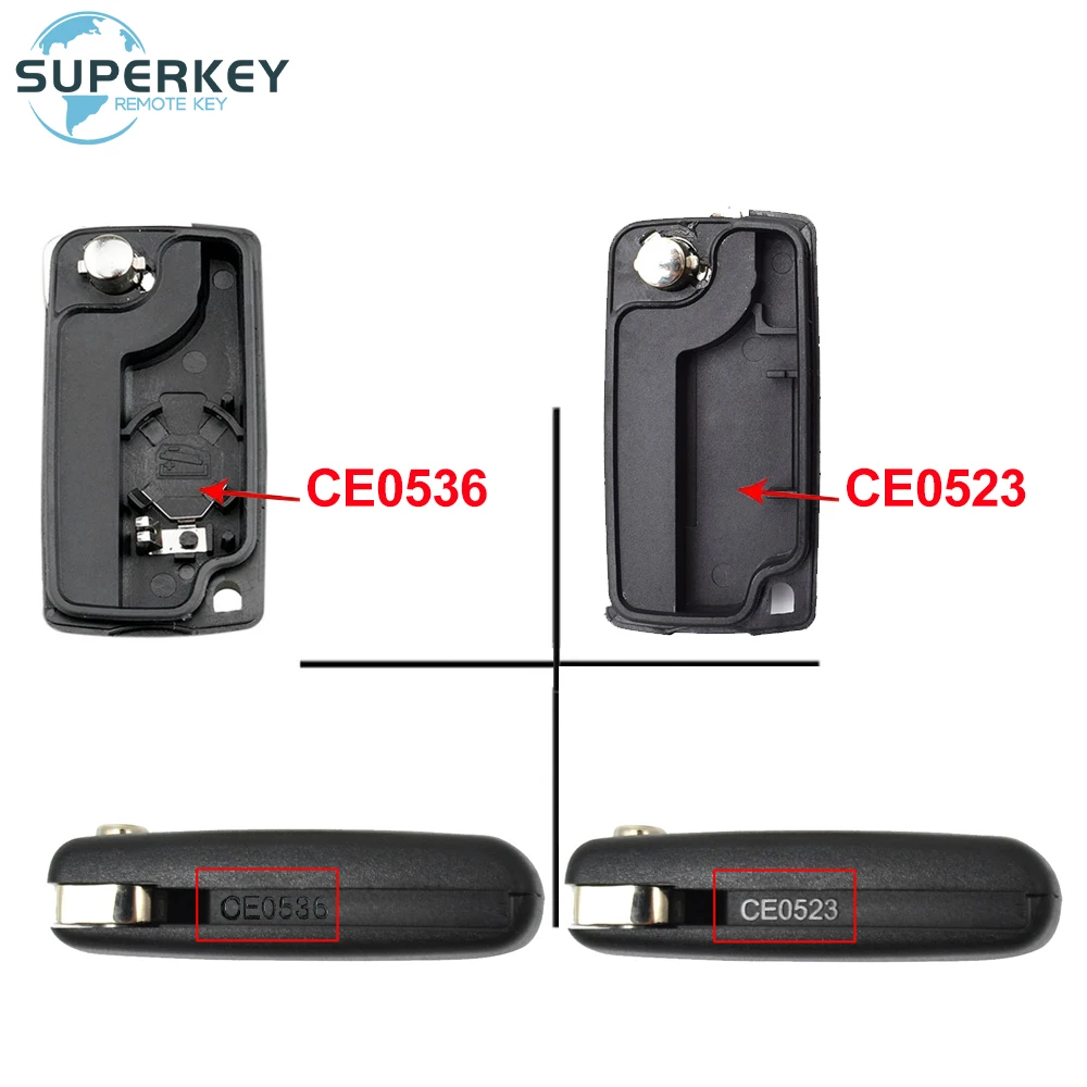 Key Case SUPERKEY Replacement For Peugeot Partner 207 307 308 407 607 807 For Citroen C2 C3 C4 C5 Berlingo Remote Flip Car