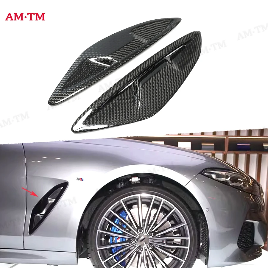 BMW 8 시리즈 드라이 카본 파이버 리프 패널 G14 G15 G16 카본 파이버 펜더 사이드 리프 에어 아울렛 사이드 에어 벤트 2018-2024