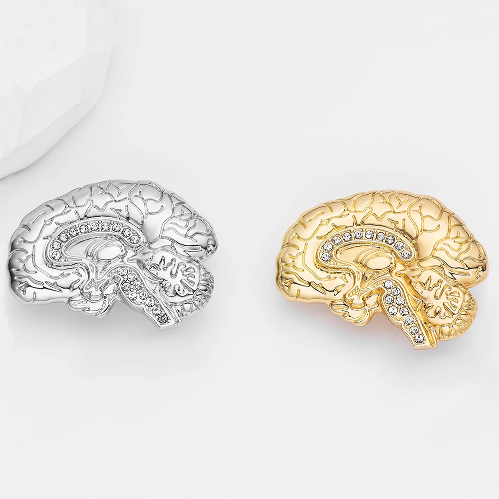 Hanreshe Emaille Barin Brosche Pin Medizinische Anatomie Gehirn Neurologie Schmuck Revers Rucksack Abzeichen Geschenke für Arzt Krankenschwester – Detail 9