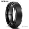 Tigrade 6/8mm Tungsten Carbide Ring Men Black Brushed Fashion Male Wedding Rings Vintage Engagement Band for Couple Unisex Band 1