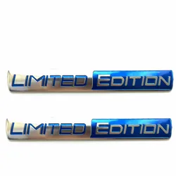 Limited Edition Metal Car Logo Decorative Accessories - Set of 2 (Silver blue 2pc)