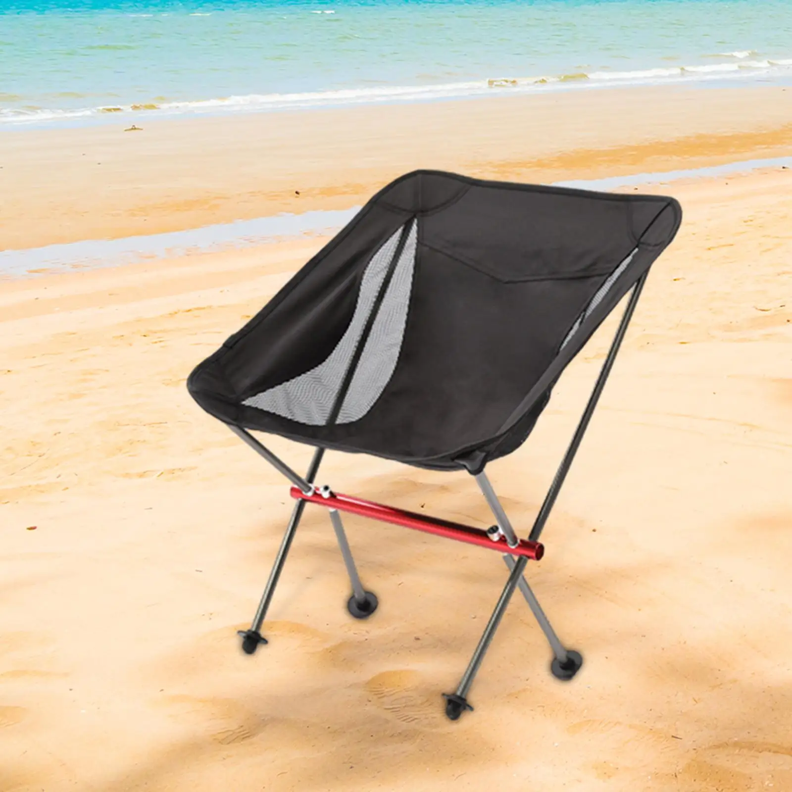 Folding Camping Chair with Organizer Bag Beach Chair for Hiking Yard BBQ