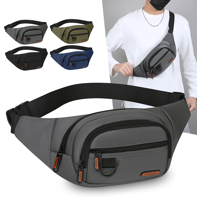 Multifunctional Oxford Cloth Chest Bag Unisex Large Capacity Waterproof Outdoor Leisure Waist Bag Durable Wear Resistant Phon...
