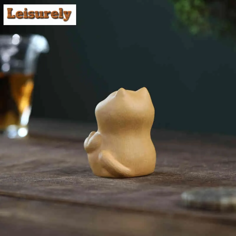 Yixing Zisha Lucky Cat Fragrance Insert Tea Pet Elegant Tea Games Tea Figurine Play Toys Tea Statue Ornaments Can Be Raised Gift