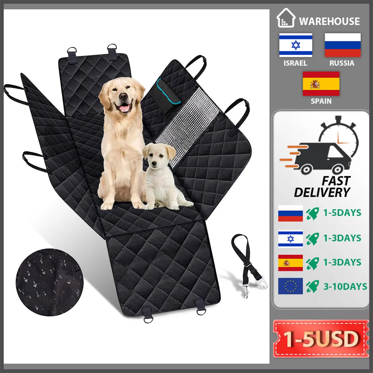 Carrier For Dogs Waterproof Rear Back Carrying Dog Car Seat Cover Hammock  Mats Transportin Perro coche