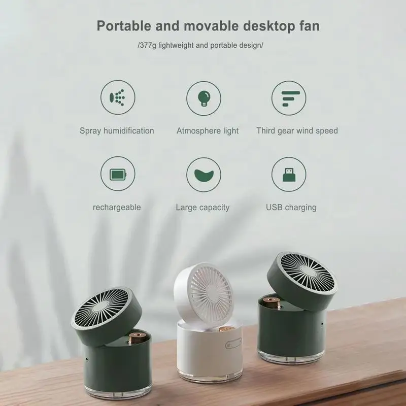 Mini Ventilador Portátil com Usb Difusor Nano Spary Umidificador de ar Portátil Dobrável Recarregável Silencioso para Trabalho Bateria 2000mah