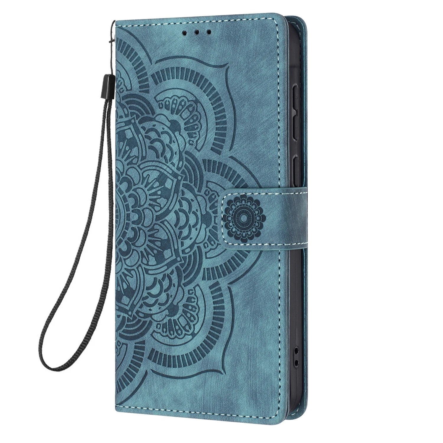 Elegant 3D Flower Leather Phone Wallet Case Cover