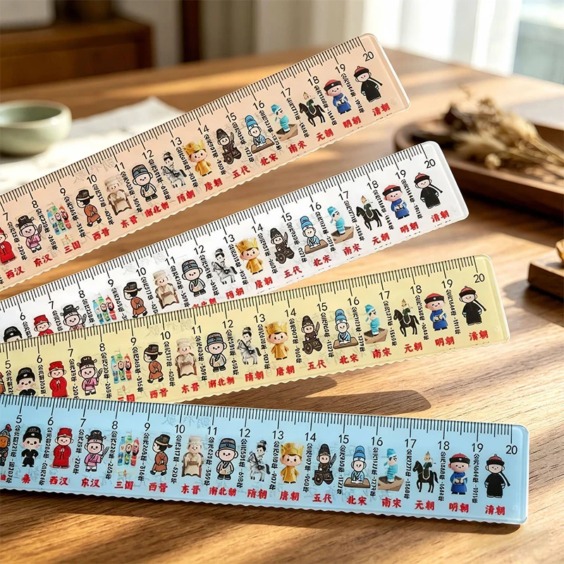 4/1 Pcs 20cm 플라스틱 자 중국 왕조 직선 자 휴대용 측정 그리기 도구 학생 학교 사무용품