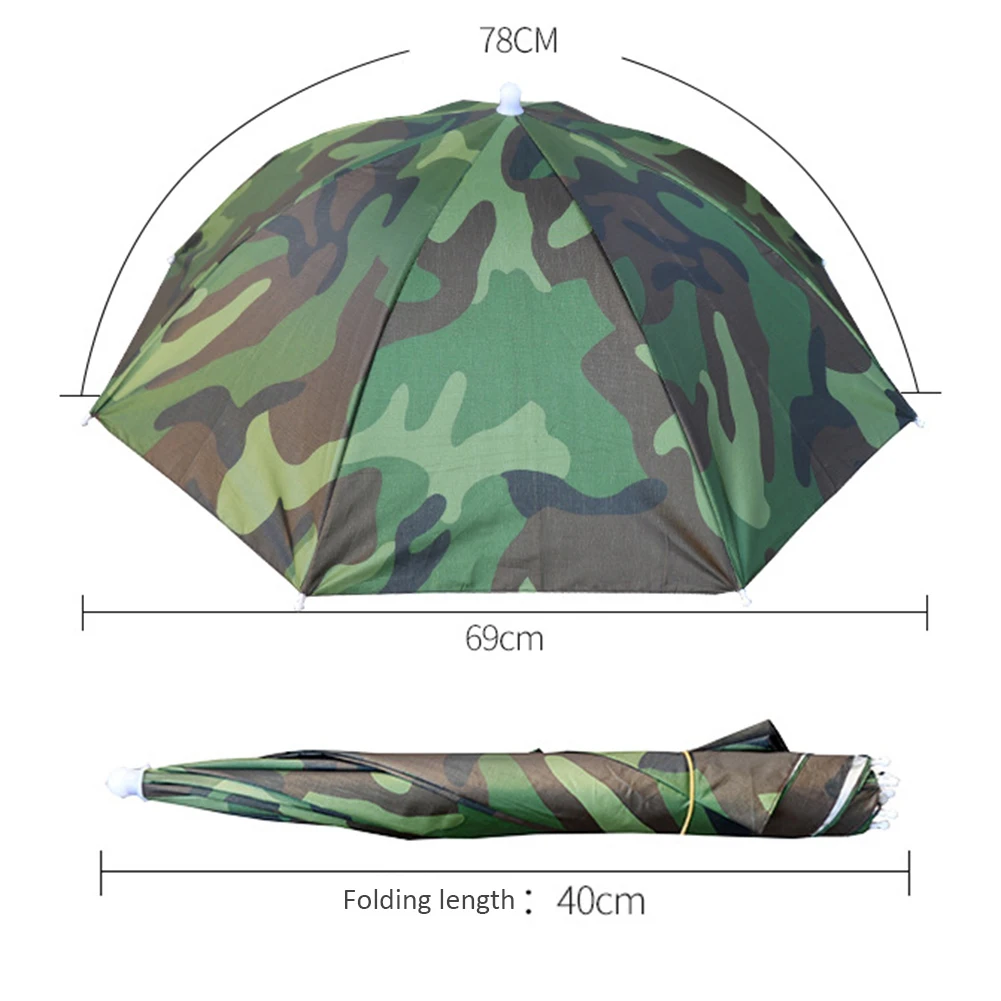 Foldable Outdoor Umbrella Hat Women Men Fishing Hiking Golf Headwear Sun Cap