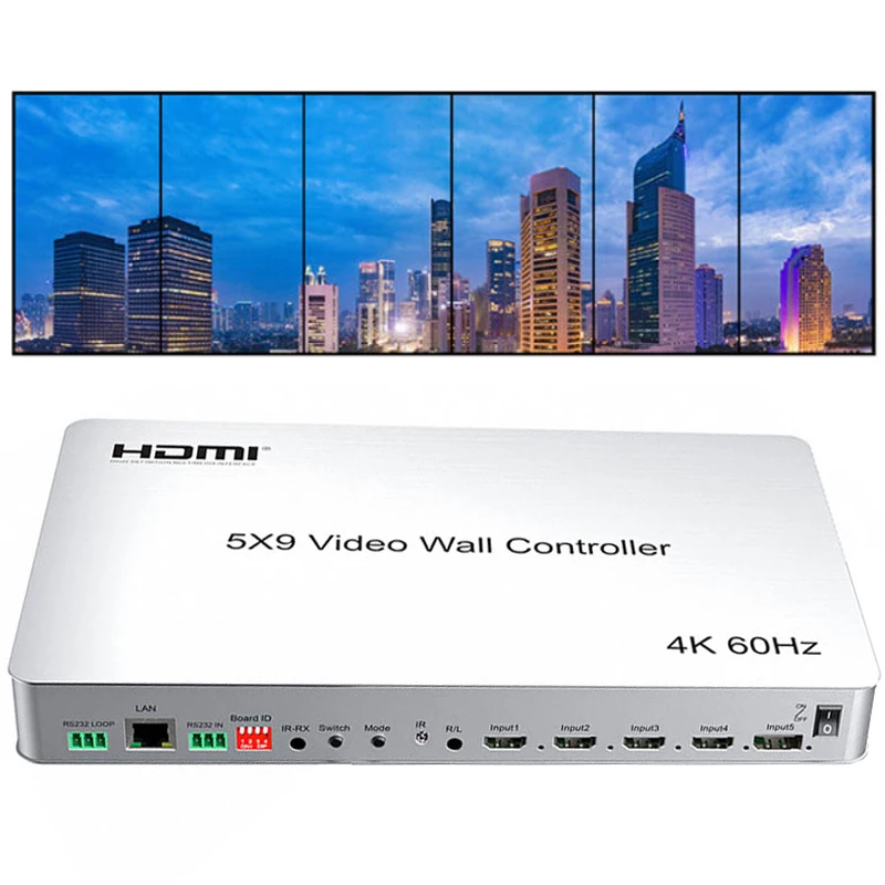 4K 60Hz 5X9 Video Wall Controller Tv Wall Video Splicer Supporto Schermo Orizzontale Schermo Verticale Splicing 4X1 Hdmi Multiviewer