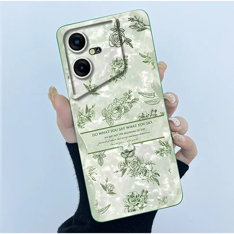 Floral Oil Painting Soft Silicone Phone Case - Fashion Simplicity Design