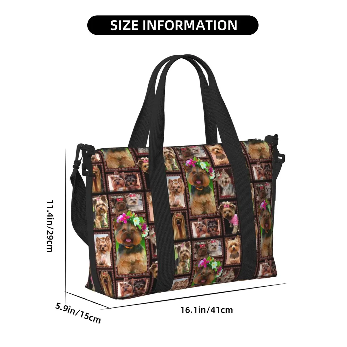 Yorke Dog Yorkshire Terrier Beach Tote Bag Women Extra Large Gym Carry On Travel Shopping Bags