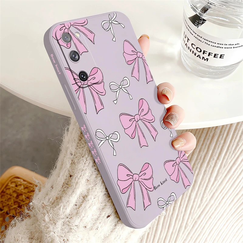Ultra-Bright Pink Bow Knot Silicone Phone Case