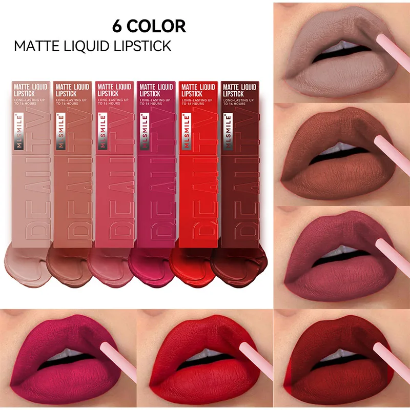 Matte Mist Liquid Lipstick Non-Stick Cup Velvet Lip Gloss Non-Fading Lip Glaze Long Lasting Nude Waterproof Red Lip Tint