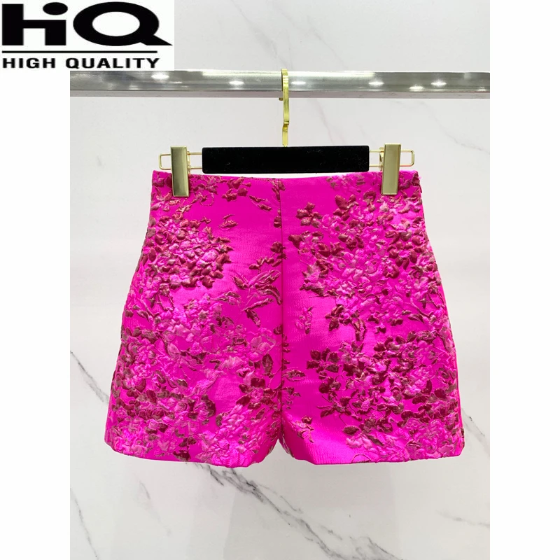 

2 Women Heavy Industry Jacquard High Waist Casual Temperament Shorts