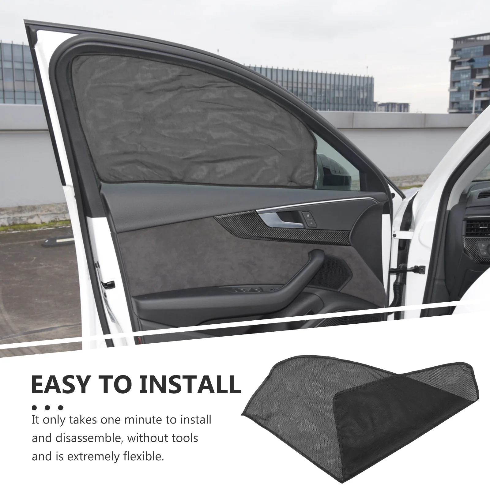 

2 Pcs Black Out Curtains UV Protection Car Summer Window Film Mesh Sun Visor Sunshade
