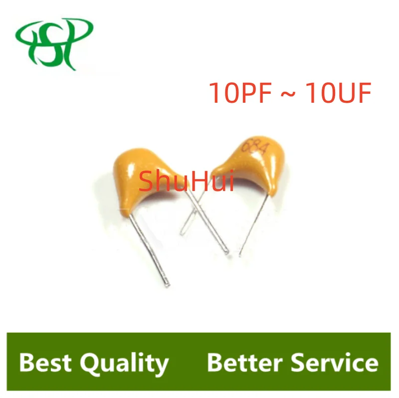 

100Pcs 50V monolithic ceramic capacitor 10PF ~ 10UF 22PF 47NF 220NF 1NF 4.7UF 1UF 100NF 330NF 0.1UF 102 104 105 106 103 473 334