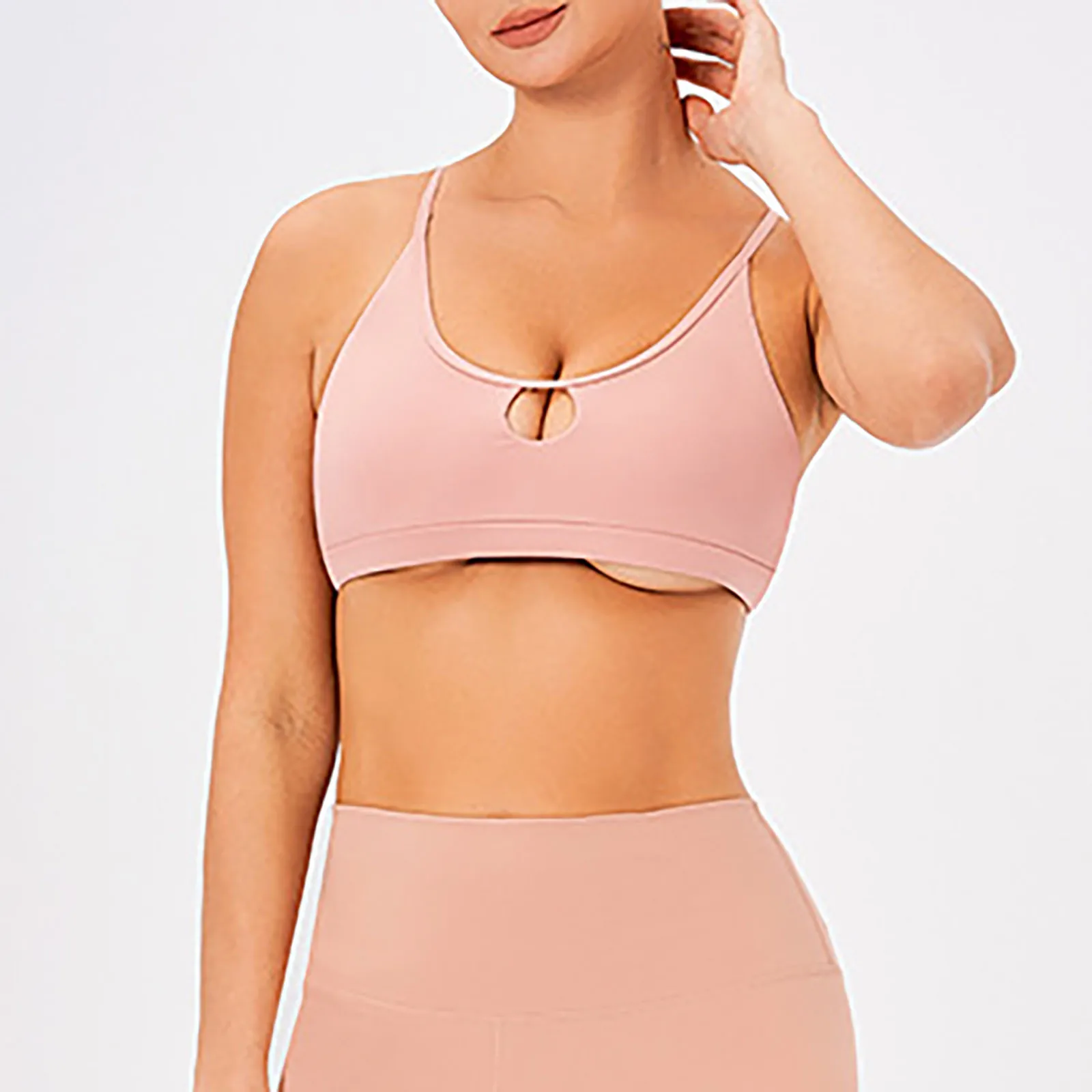 

Цельный бюстгальтер с фиксированной чашкой однотонный красивый женский спортивный бюстгальтер для йоги и фитнеса без косточек нижнее белье