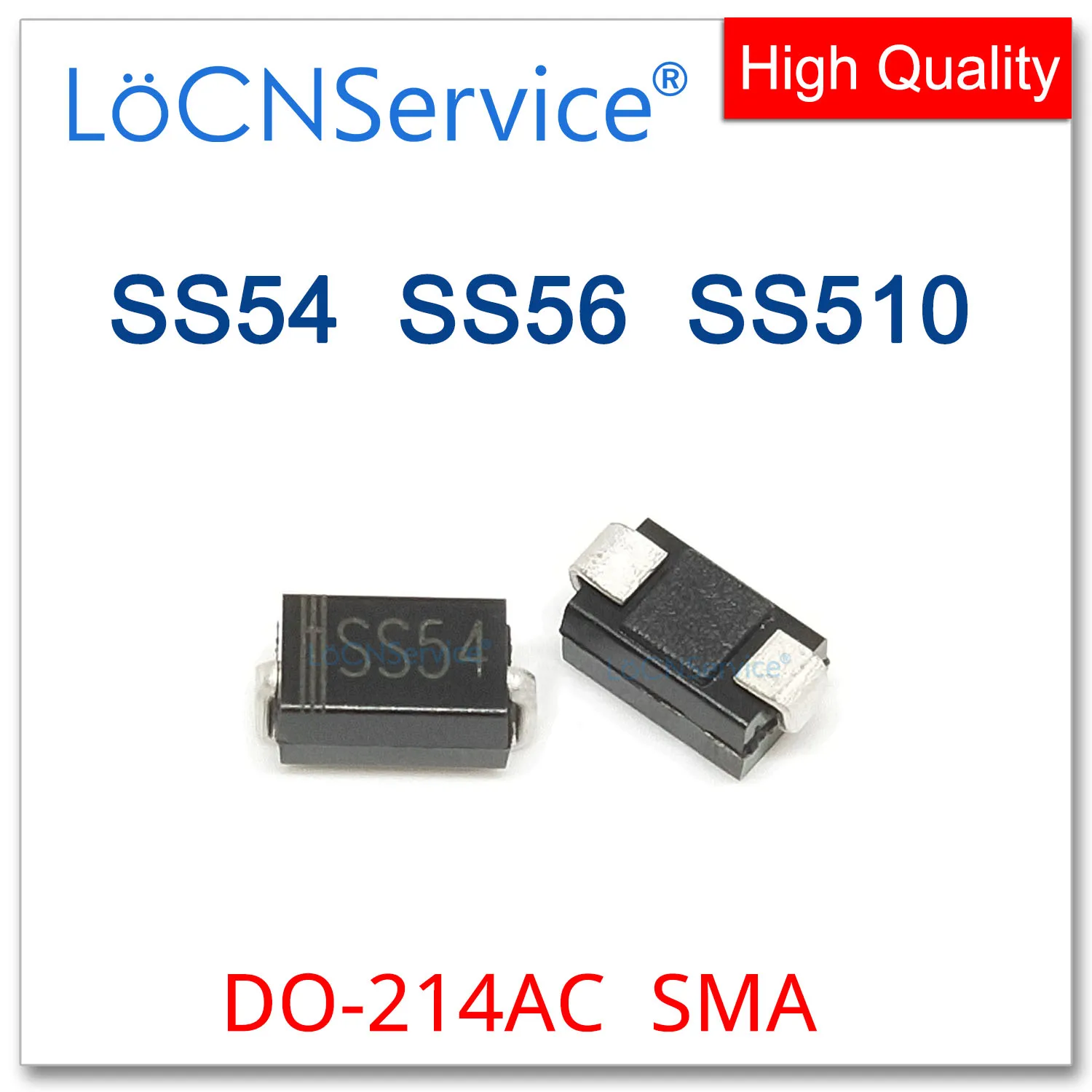 

LoCNService 2000 шт. SMA SS54 5A 40V SS56 5A 60V SS510 5A 100V DO-214AC Chinese высокое качество SR540 SR560 SR5100