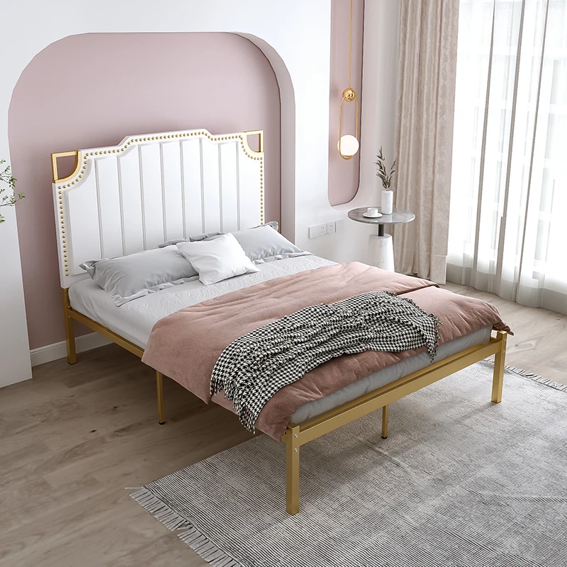 

Modern Light Luxury Wrought Iron Princess .8 meters with soft double dormitory apartment singl ron fram