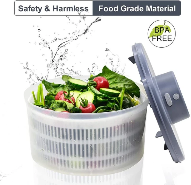 Automatic Electric Salad Spinner Food Strainers Salad Dehydrator Dryer Bowl  Multifunctional Vegetable Washer Drain Basket - AliExpress