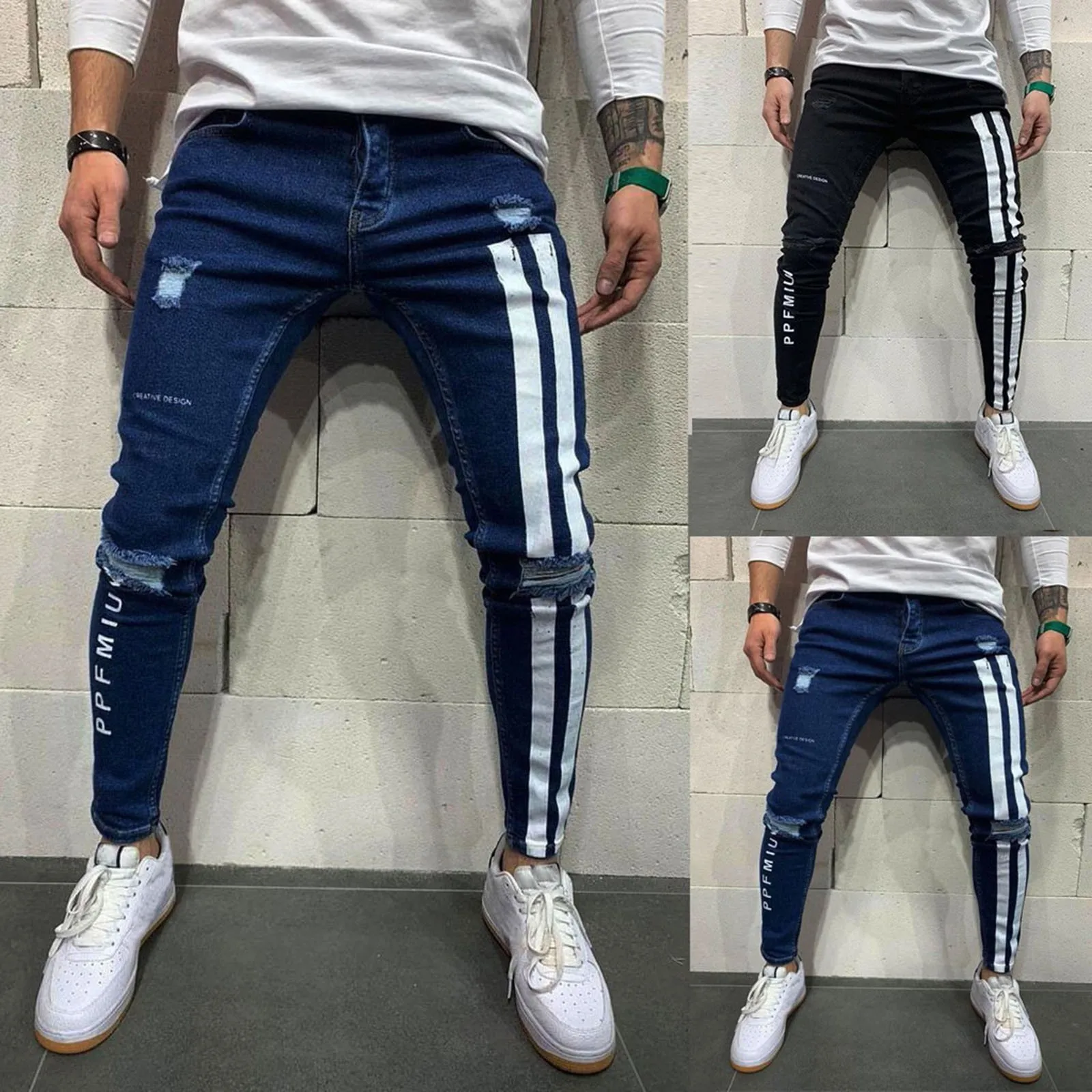 Description Picture 2 of itemMen Jeans Fashion Office Wear Straight Leg Bodysuit Slimming Panty Vintage High Waisted Zipper Male Trousers 2024 Strretwear