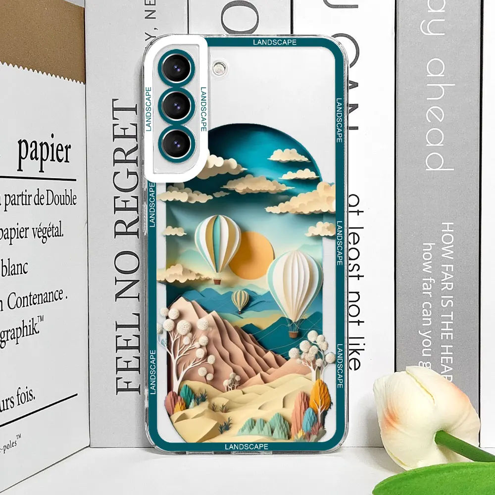 Creative Mountain Landscape Transparent Phone Case Cover
