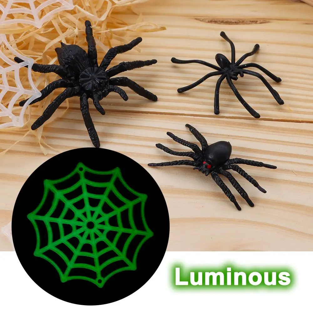 20 Teile/paket Party Supplies Spinnennetz Halloween Spukhaus Prop Streich Spielzeug Kunststoff Gefälschte Spinne Dekorative Spinnen – Detail 5