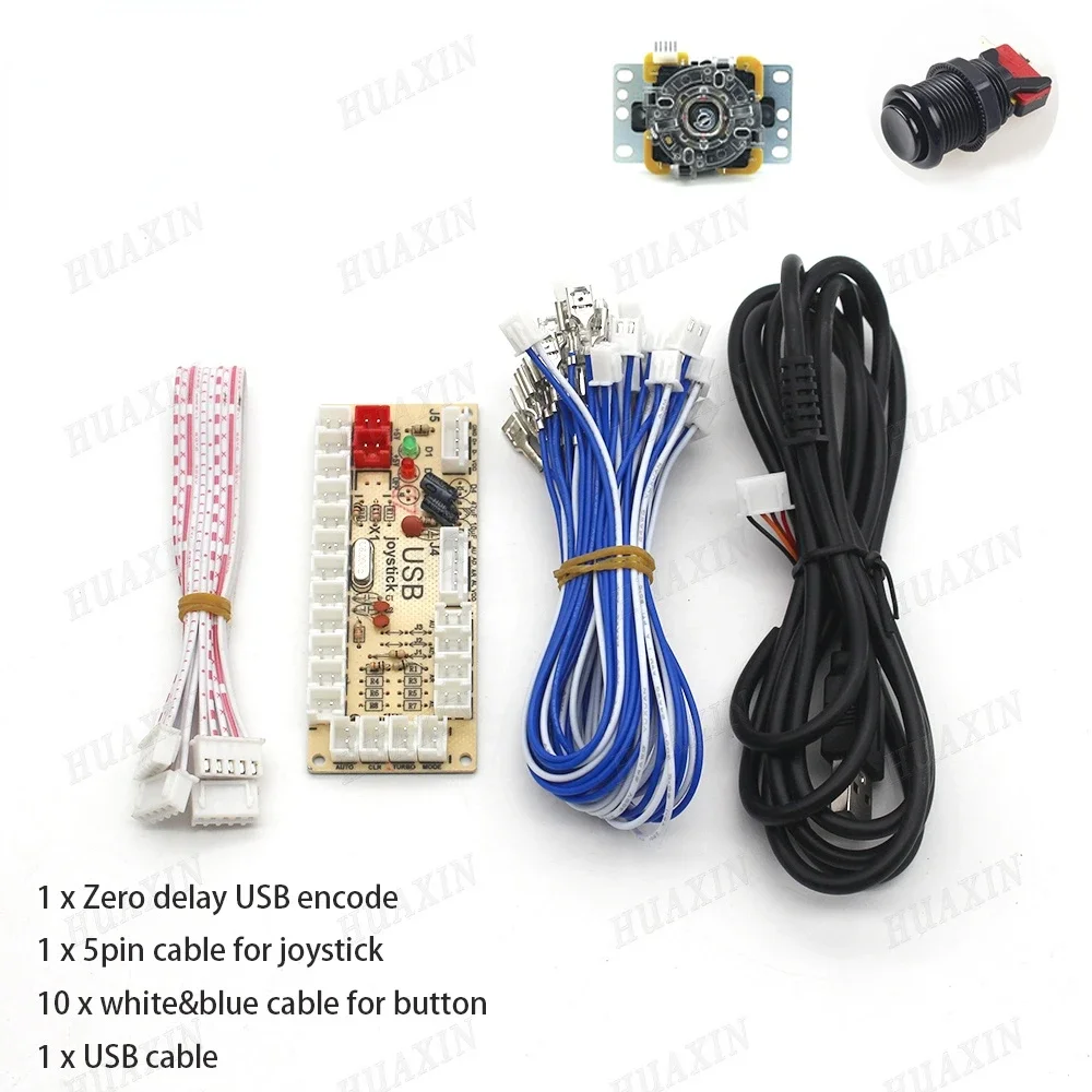 1 세트 제로 지연 5V 아케이드 게임 USB 인코더 조이스틱 푸시 버튼 키트 PC MAME Raspberry Pi Retropie  Projects Perfect-Freehip.co.kr