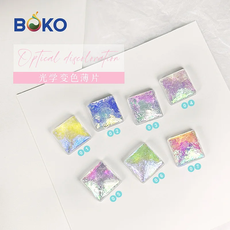 Beauty Nails 7 Colors Aurora Flake Nail Powder Aurora Opal Chameleon Flakes Chunky Flake Nail Powder Pigment nail powder nail pigment nail flakes