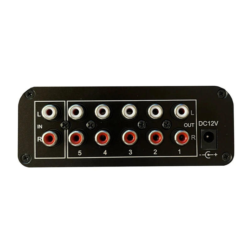 XB-AU-105RCA Audio Distributor Stereo Audio Mixer 1 Input 5 Output Multi-Channel Distributor For RCA Volume Controls