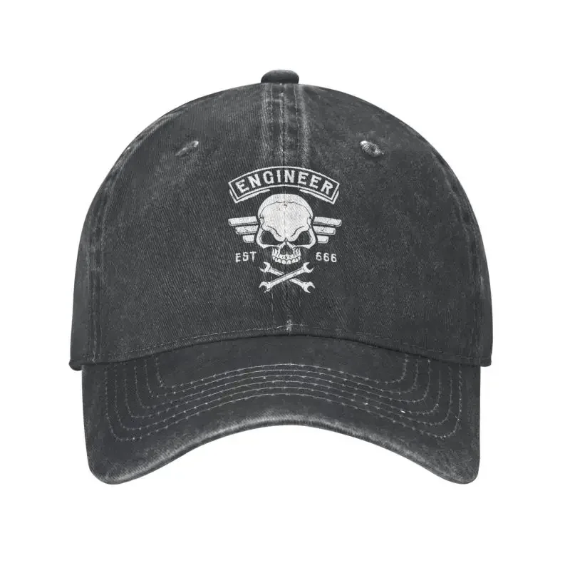 

Punk Unisex Cotton ENGINEER AND ENGINEERING Baseball Cap Adult Funny Technician Skull Adjustable Dad Hat Men Women Hip Hop