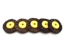 Set of 5 Premium Polishing Brushes - Black and Brown Bristles with Yellow Center for Jewelry and Metal Buffing (5pcs umber 52mm)